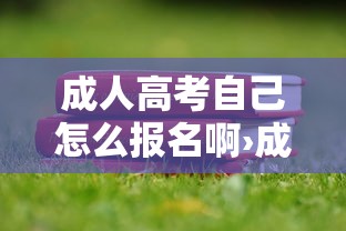 成人高考自己怎么报名啊›成人大专报名考试入口官网