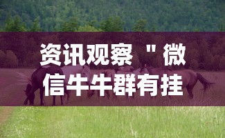 资讯观察 ＂微信牛牛群有挂吗”(透视挂)辅助透视教程