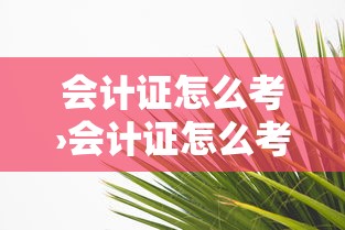 会计证怎么考›会计证怎么考试