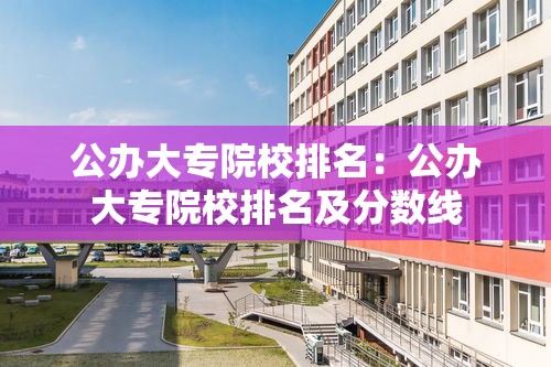 公办大专院校排名：公办大专院校排名及分数线