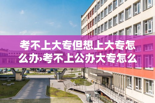 考不上大专但想上大专怎么办›考不上公办大专怎么办